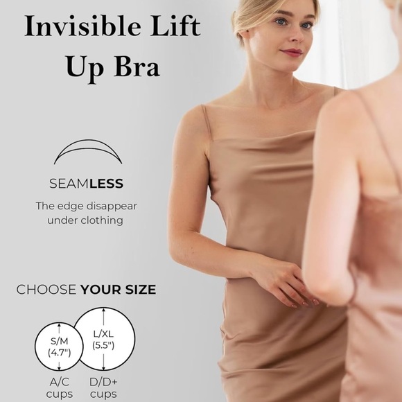 COPY - COPY - NWT women’s silicon invisible lift bra with nipple cover set size… - Picture 12 of 12